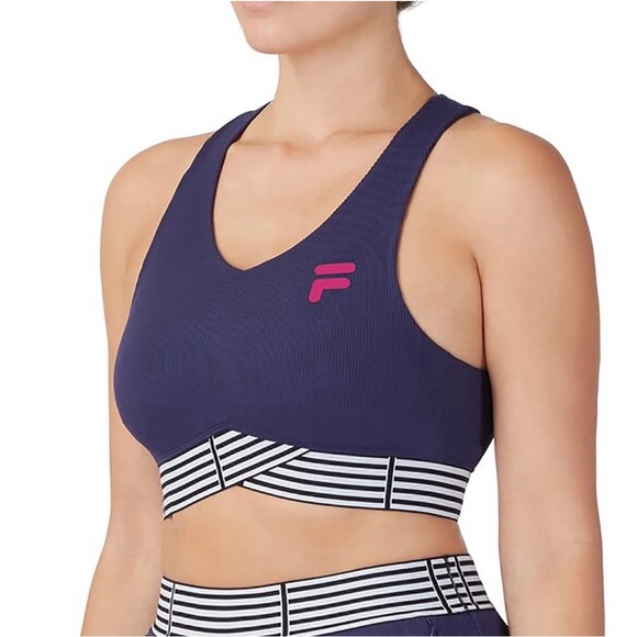 Fila Other - NWT Fila Christopher Bevans Cropped Top XS Tennis Navy Sports Bra Collaboration